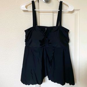 Black Scalloped Bikini Top